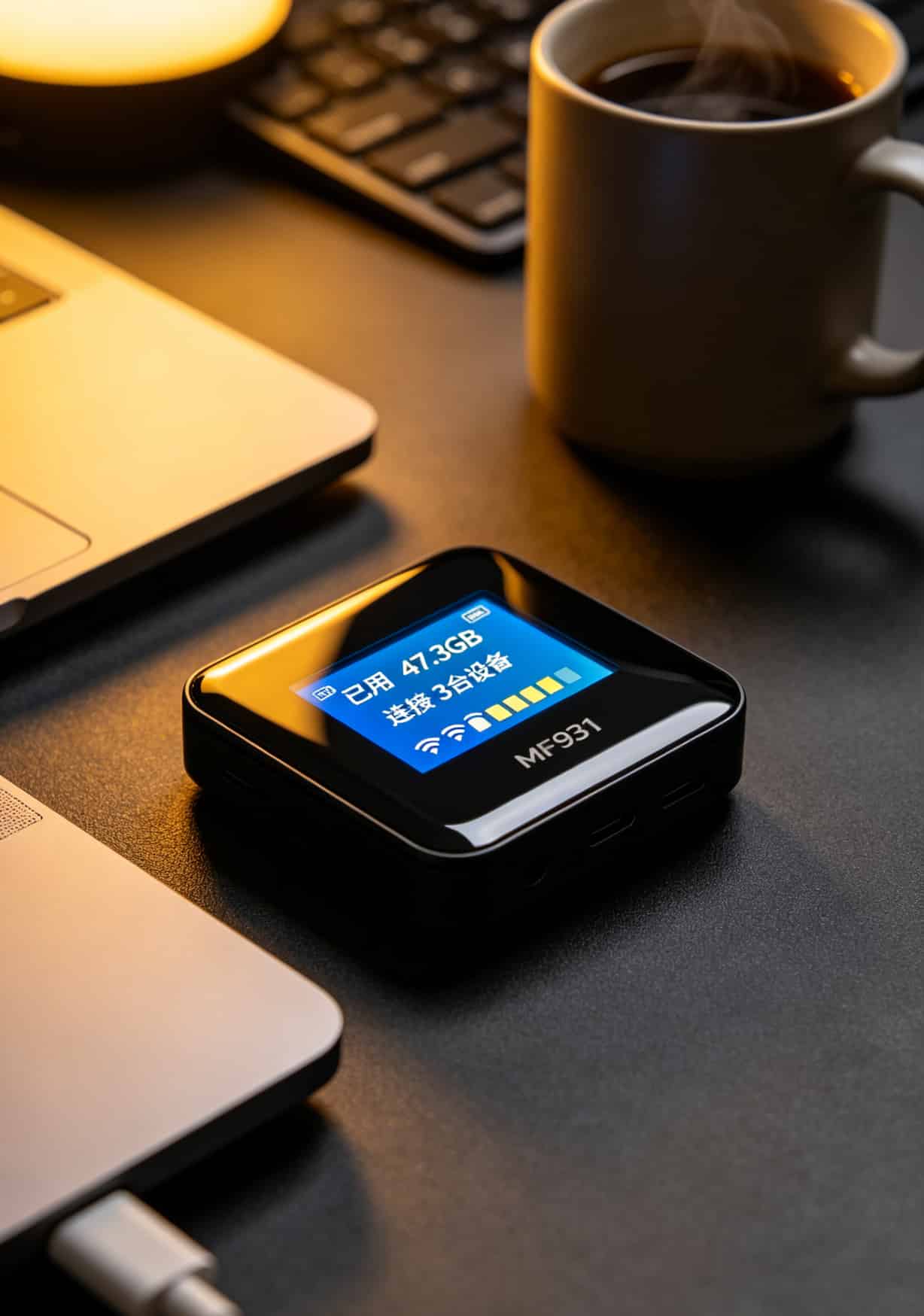 MF79U机身侧面视图，显示Micro-USB充电接口和散热孔布局