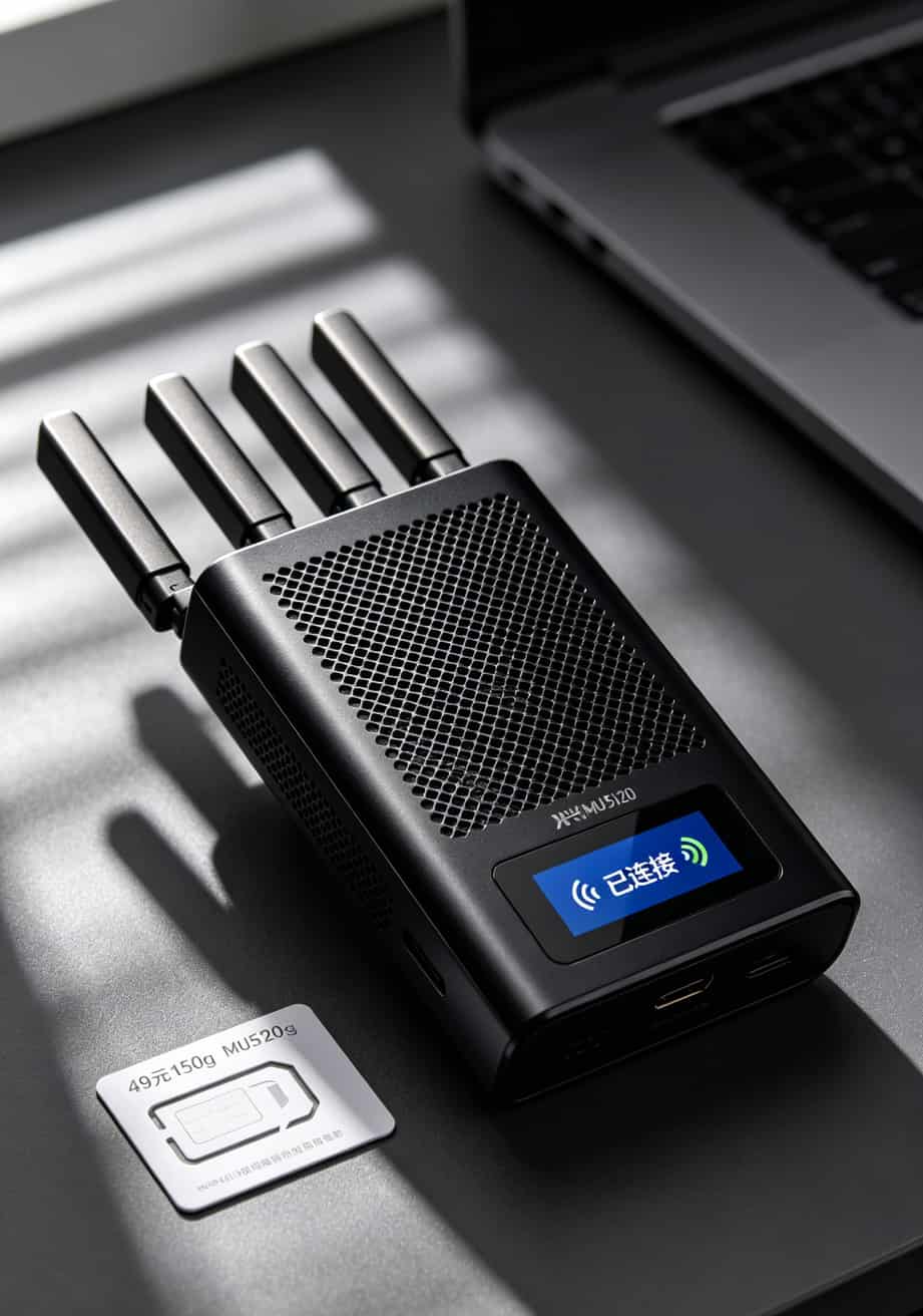 49元150g流量卡配啥随身WiFi?我在信号烂的地方蹲了三年,答案全在这 中兴MU5120外观,四天线设计,侧面大面积散热孔