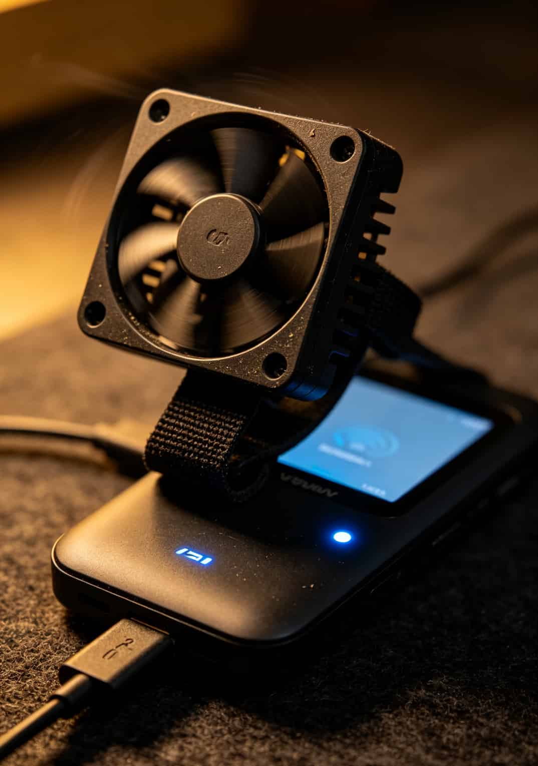 几块钱的手机散热背夹贴在随身WiFi设备上使用