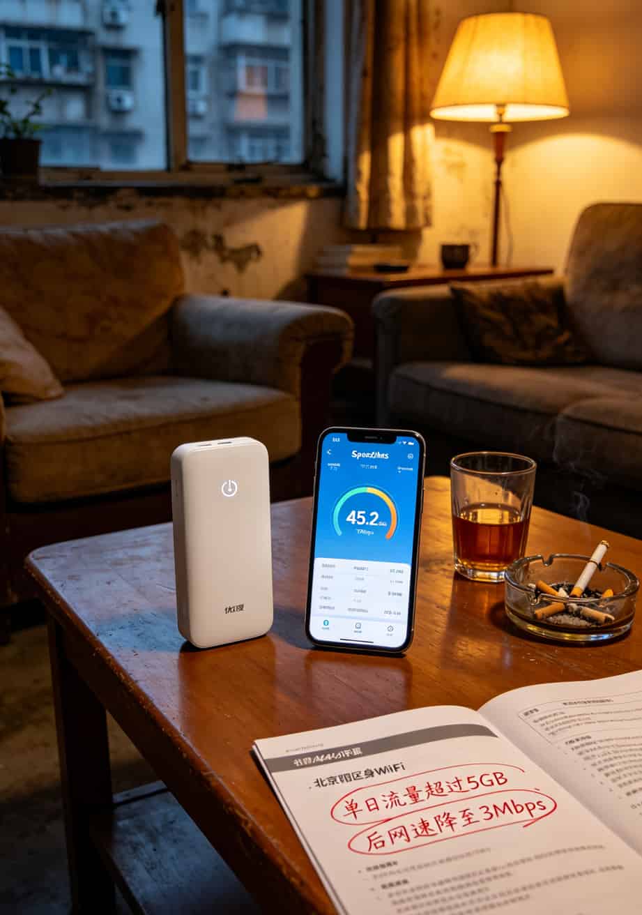 优度随身WiFi设备实拍和后台测速截图