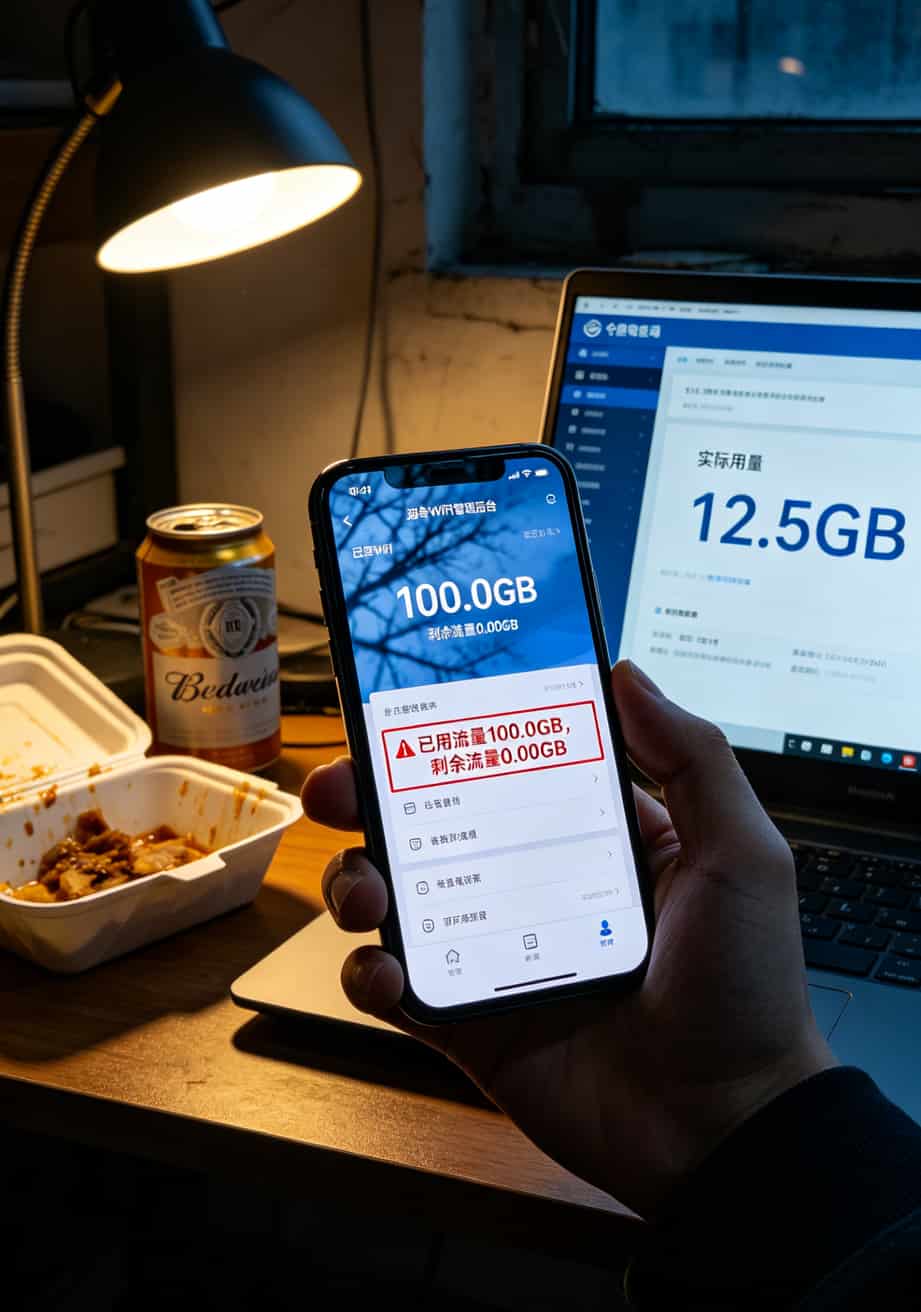 9块月租流量卡是真的吗?我烧了4台随身WiFi告诉你答案 随身WiFi管理后台显示剩余流量为0的截图