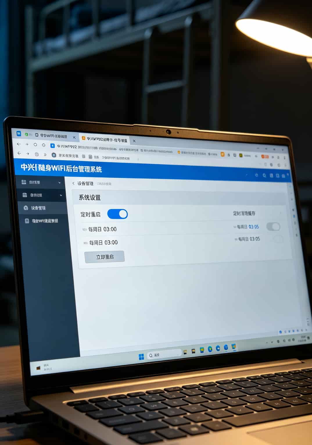 一台中兴随身WiFi养了4个人,算完4g流量卡一年多少钱,我室友服了(附避坑实操) 中兴随身WiFi后台定时重启设置界面,显示每周日凌晨3点