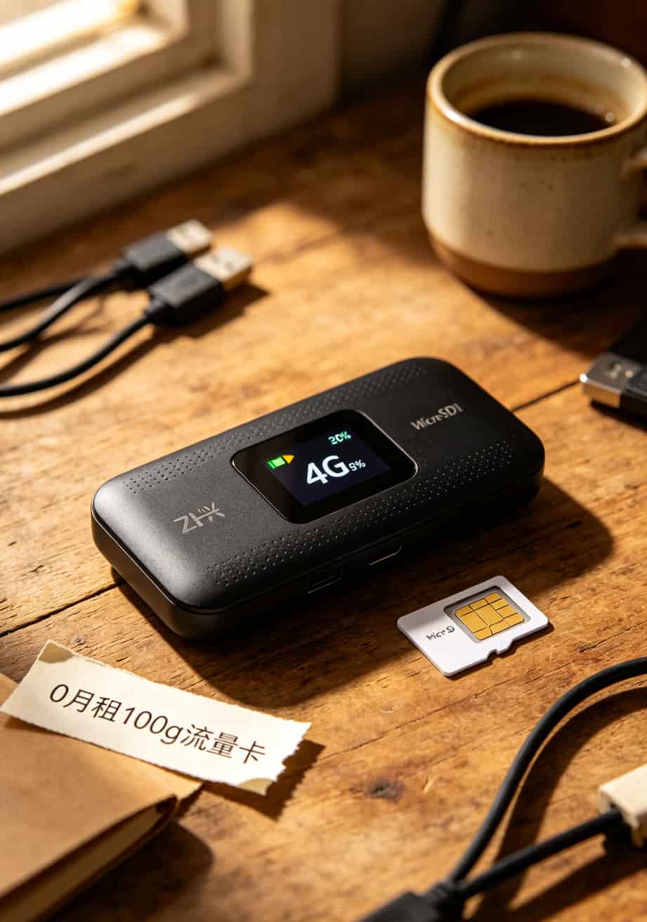一张0月租100g流量卡,让我亏了两次钱也救了两次急(值不值得办?看这几个坑你踩过没) 重庆洪崖洞景区附近咖啡厅内使用随身WiFi的场景