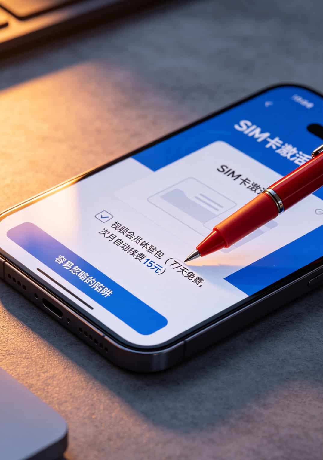 9元105g通用流量卡,我换了3张才搞明白——值不值看完这8个坑再说 激活页面截图,红圈标出默认勾选的“视频会员体验包”选项
