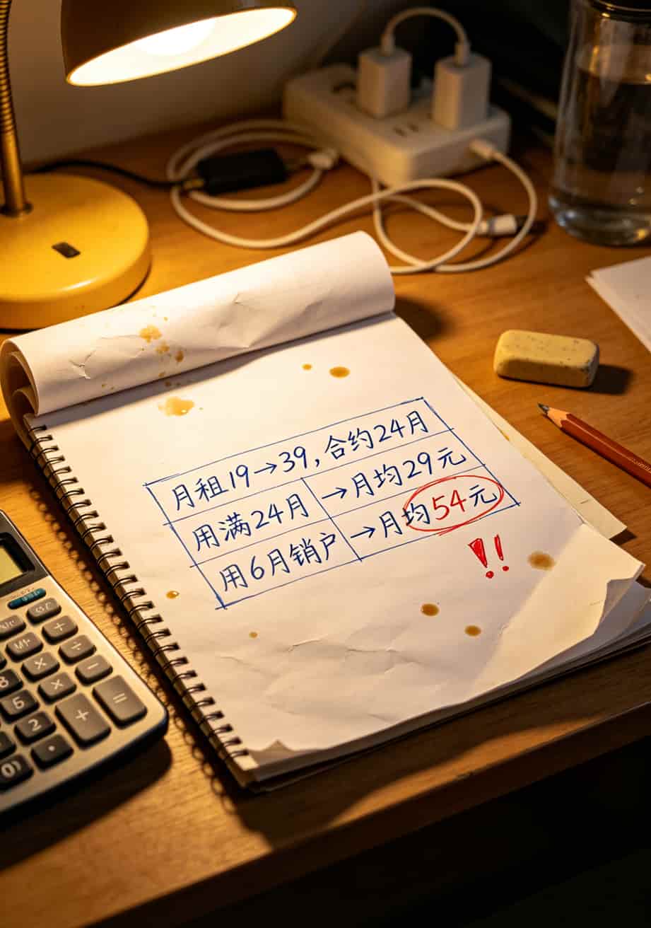 百物云流量卡是正规卡吗?我办了10张卡,把话撂这儿 两年期流量卡成本计算表格,对比不同使用时长下的平均月租