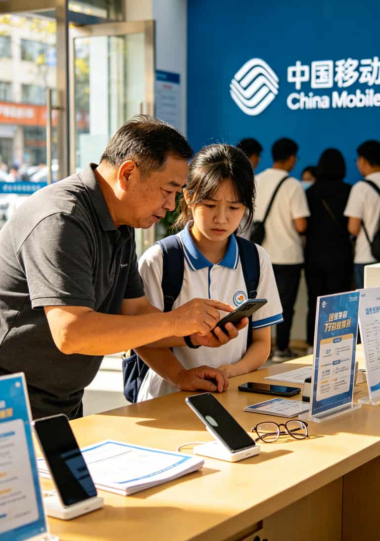 办免流量卡多少钱一张?2026真实避坑指南(老张实测) 老张在昆明营业厅帮人选卡的场景