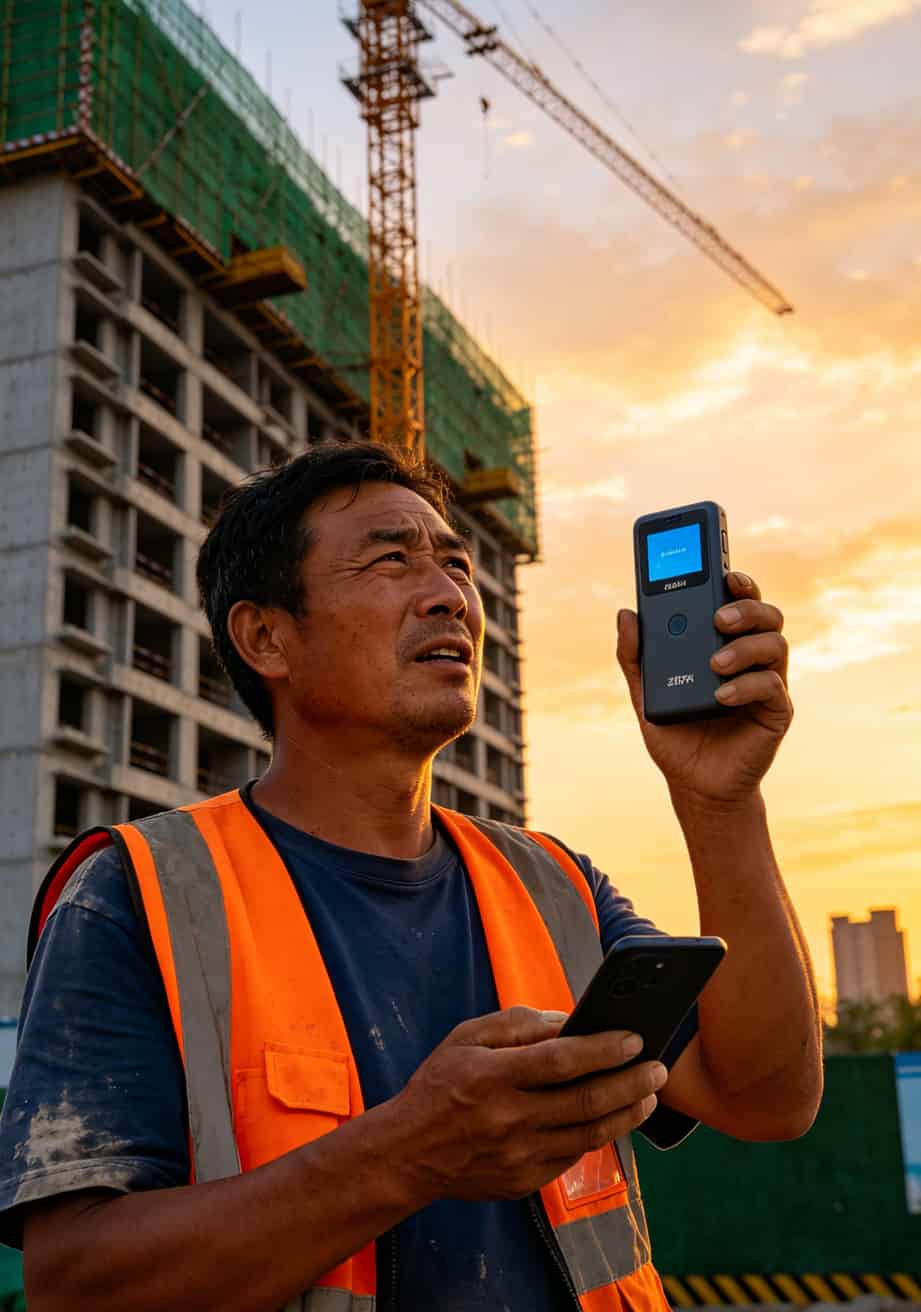 河南老乡问疯了:办个电信流量卡多少钱?我踩坑4次终于说实话 老李在郑州工地拿着中兴随身WiFi测网速