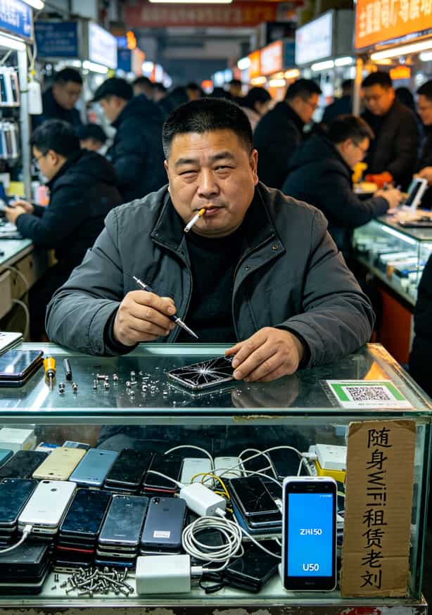办什么流量卡最划算?踩了7张卡的坑,最后这2张卡让我三年省下500块 成都数码广场负一楼手机配件市场,老刘的摊位