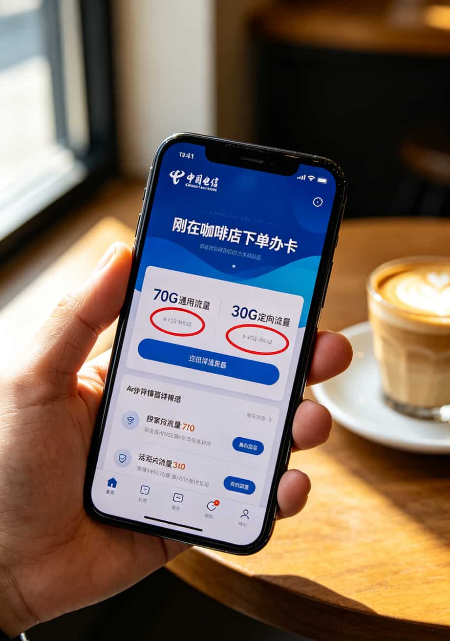 为了省话费我折腾了八年,最后还是办了电信卡流量卡才算消停 电信星卡49元套餐详情页截图,显示70G通用流量和30G定向流量
