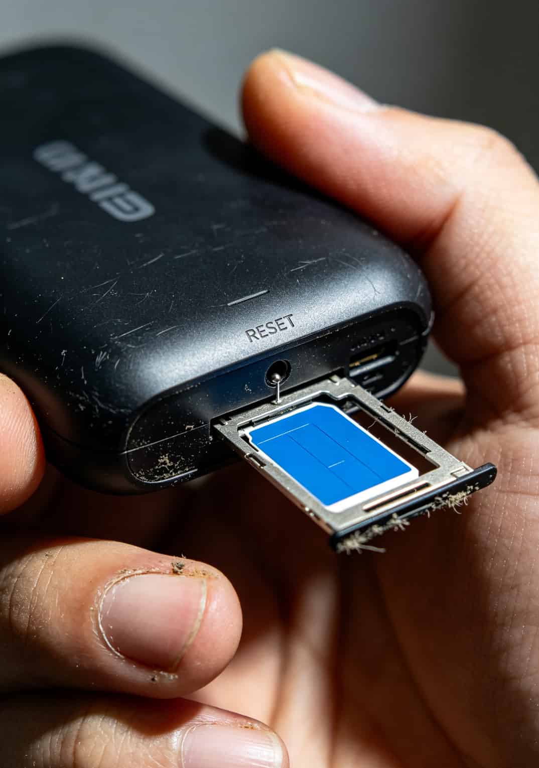 保山学院门口学生拿着损坏的随身WiFi的街拍
