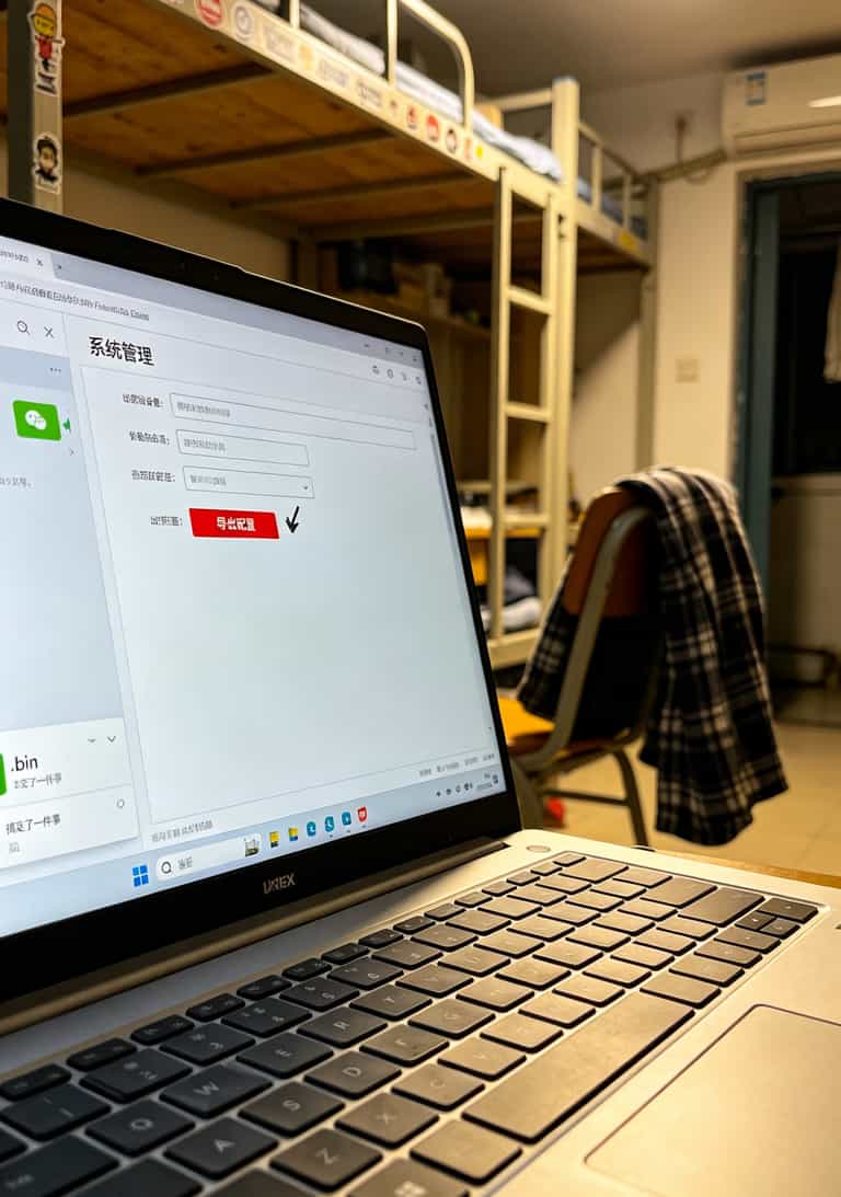19元不限流流量卡移动套餐,我用了三个月亏了200块(真人实测避坑) 中兴随身WiFi后台备份配置页面截图,标出导出按钮位置