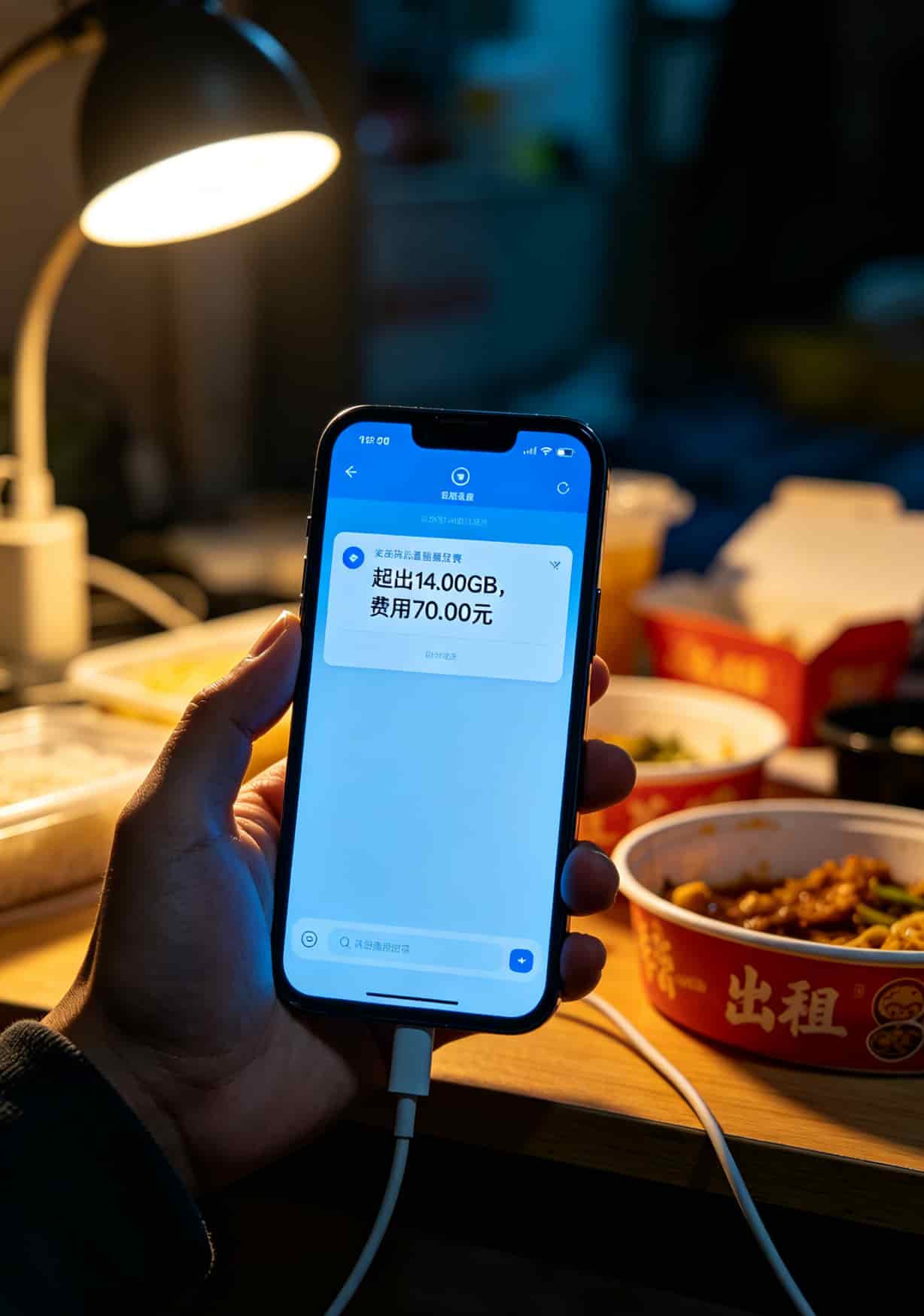 流量卡越便宜越坑?我折腾了七八张,这3款才是真便宜流量了卡推荐 手机流量超额扣费短信截图,显示超出14GB扣费70元
