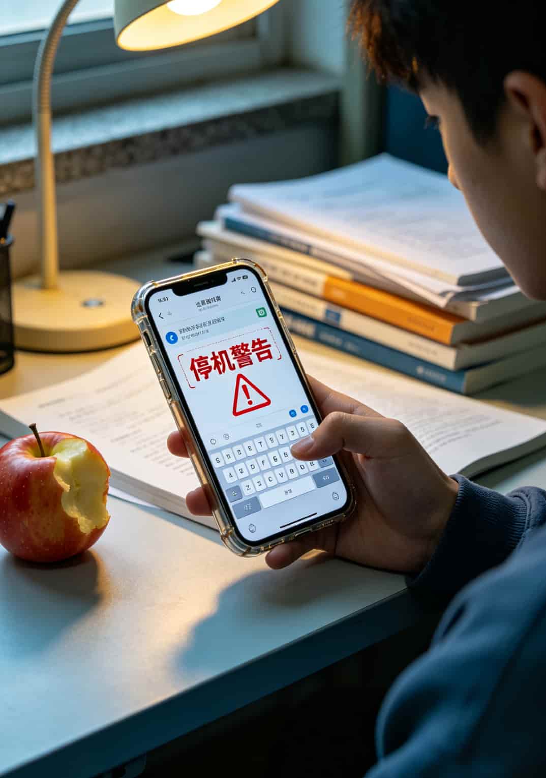 实测四年省下一部手机钱!便宜又实惠的流量卡这样选,避开19块100G的坑 手机收到欠费短信提醒的截图,红色感叹号符号