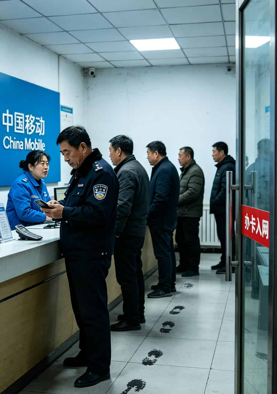 办卡踩坑三年,才找到**好用的纯通用流量卡**,这篇能帮你省几百块 中国移动营业厅门口排队人群