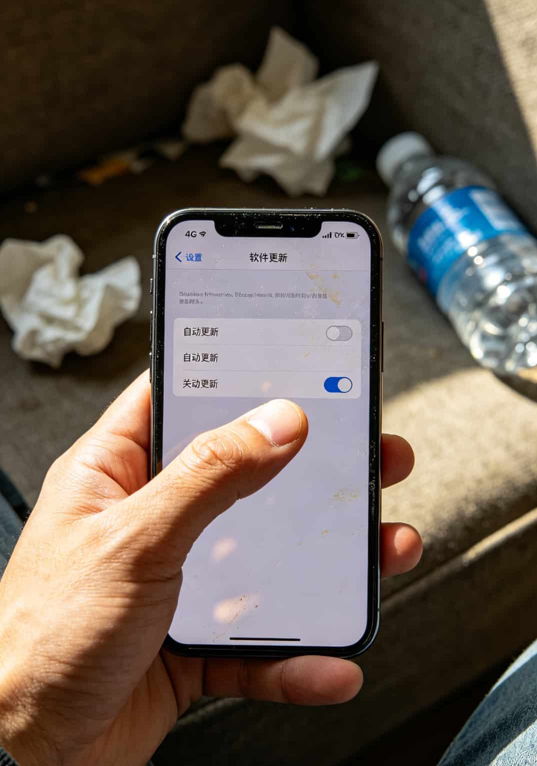 移动营业厅柜台实拍，展示价目表和线上价格差异对比