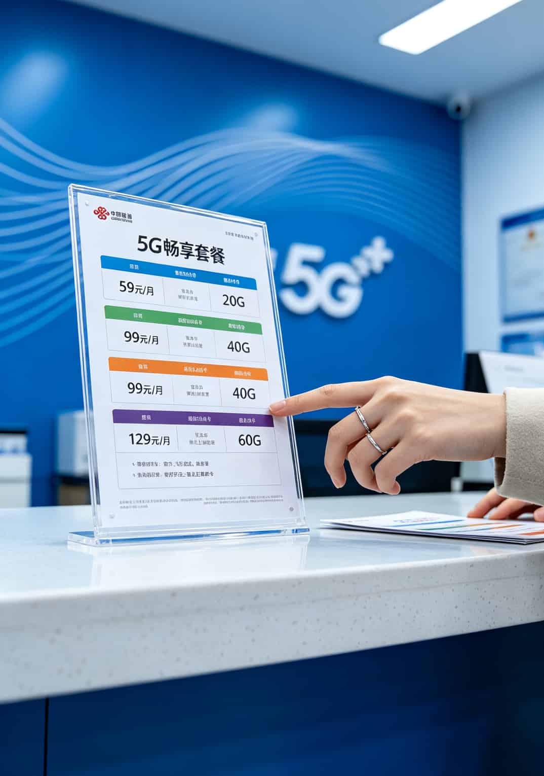 两年省下三千块?2022年的流量卡配中兴随身WiFi,这套组合我是真服了 营业厅套餐价目表截图,最低59元20G