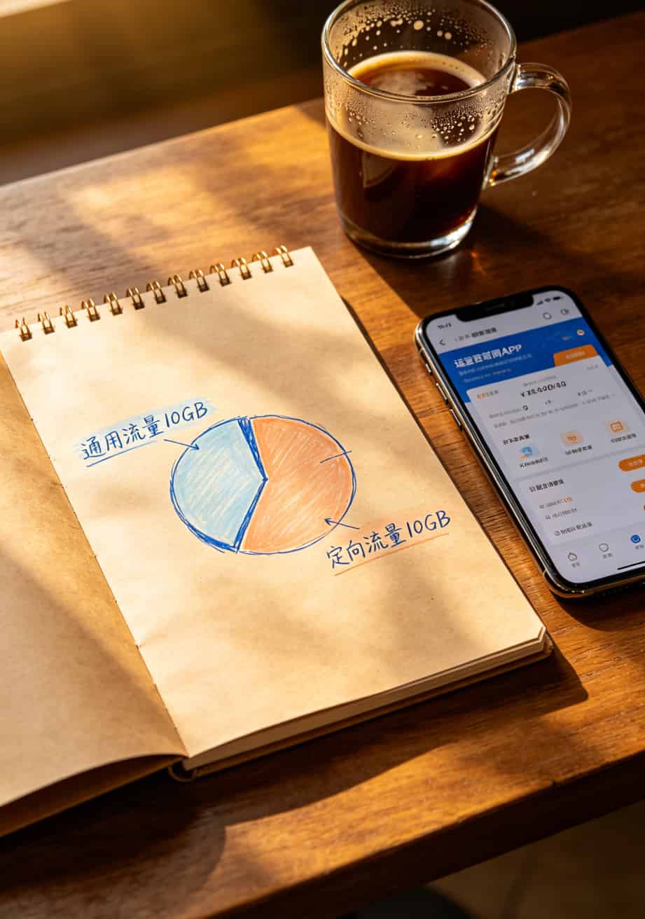 宿舍断网血泪史:一张“大流量卡纯上网卡”怎么救我两年 运营商套餐定向流量和通用流量对比说明