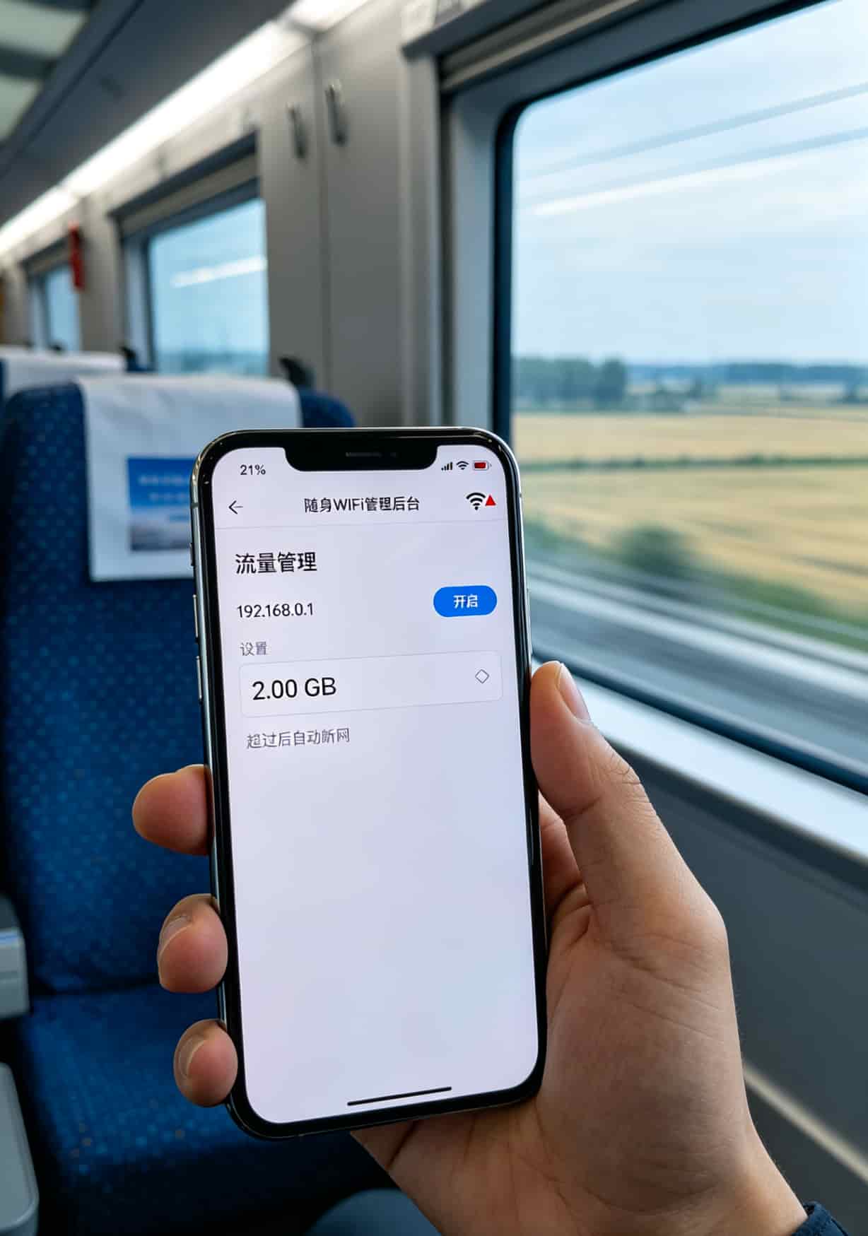 随身WiFi后台管理界面截图，流量熔断设置页面被红框标出