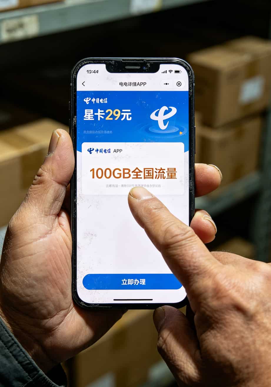 电信星卡29元100G套餐详情页截图