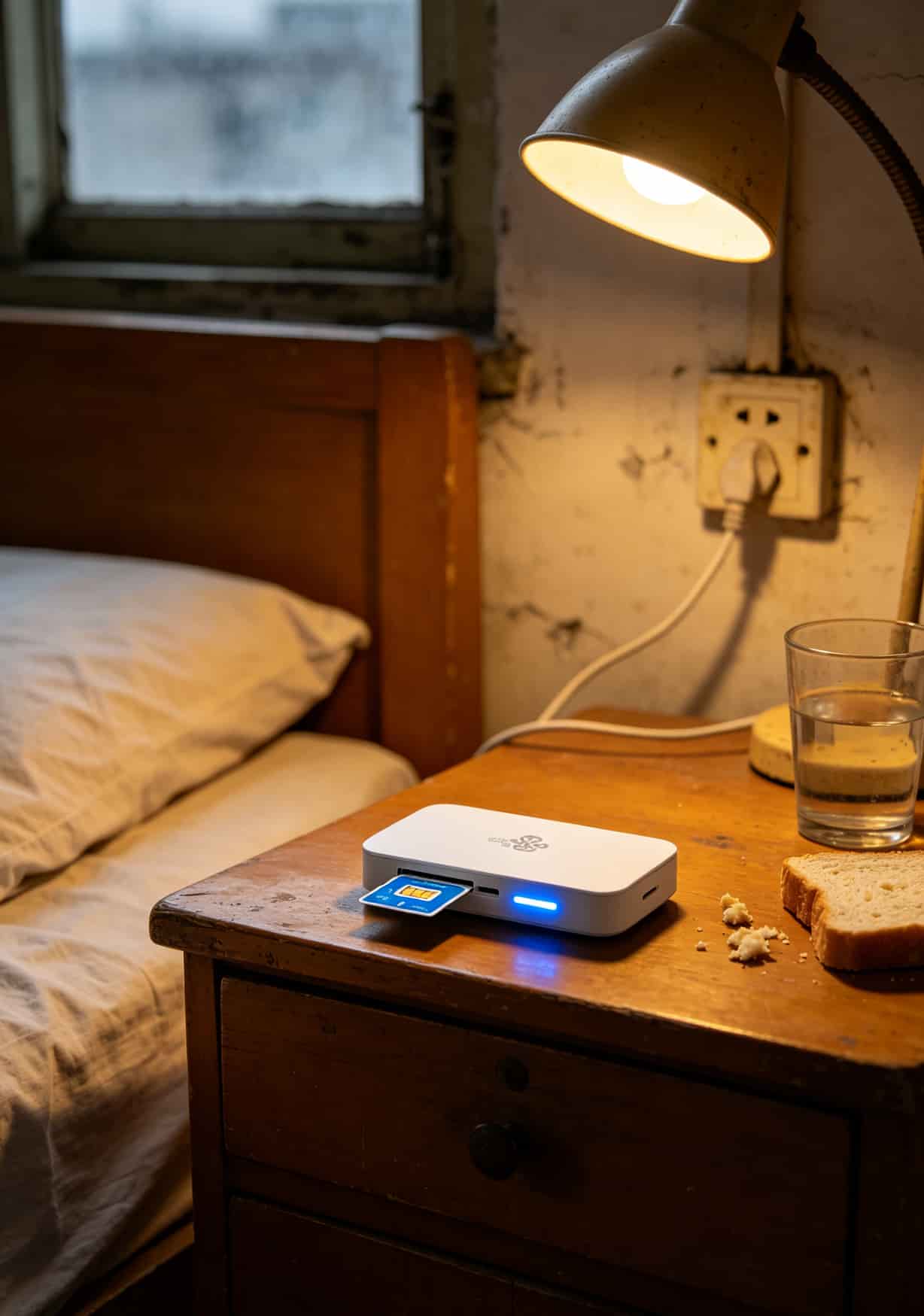 搬家五次才搞明白:定向流量卡中国联通配随身WiFi,一年省下一千块 北京出租屋里随身WiFi设备插着联通卡亮蓝灯