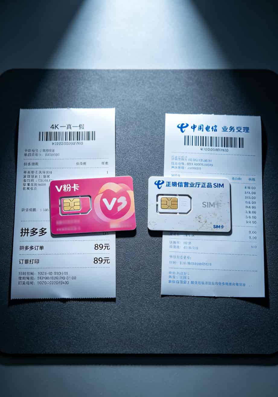 v粉卡专属流量到底香不香?我怼了四个月华为中兴,答案在这儿 假冒v粉卡套餐与正品对比图