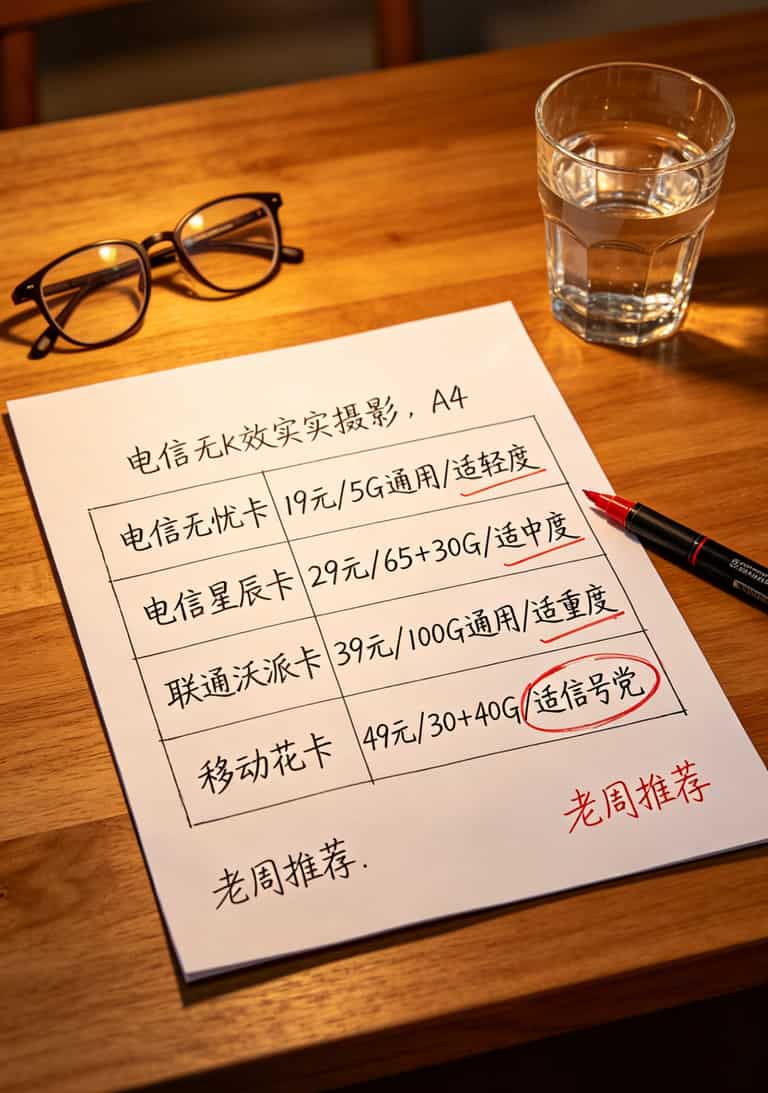 办了17张卡才敢说:2023目前最好用的流量卡就这两张,别再多花冤枉钱 四款流量卡对比表格,含月租、流量、通话、适合人群