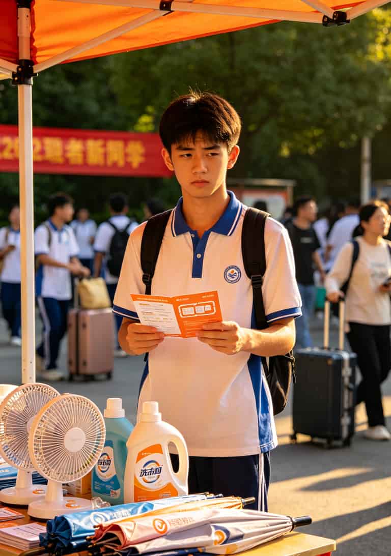 大学四年,别在手机卡上多交2000块冤枉钱!冰淇淋流量卡办理前先看这篇 大学新生在校园迎新摊位前办理手机卡的场景