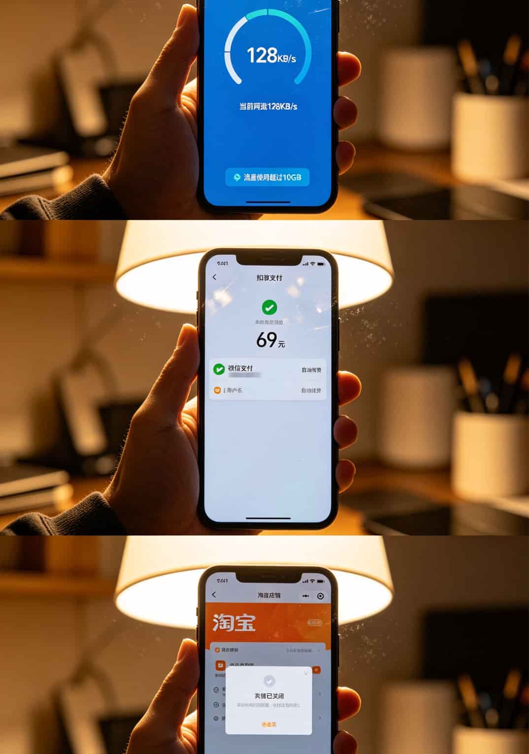 超大流量网络流量卡别再乱买了!我踩坑3个月,把经验全抖出来(附真实省钱技巧) 用户用手指按压随身WiFi设备,测温枪显示65度