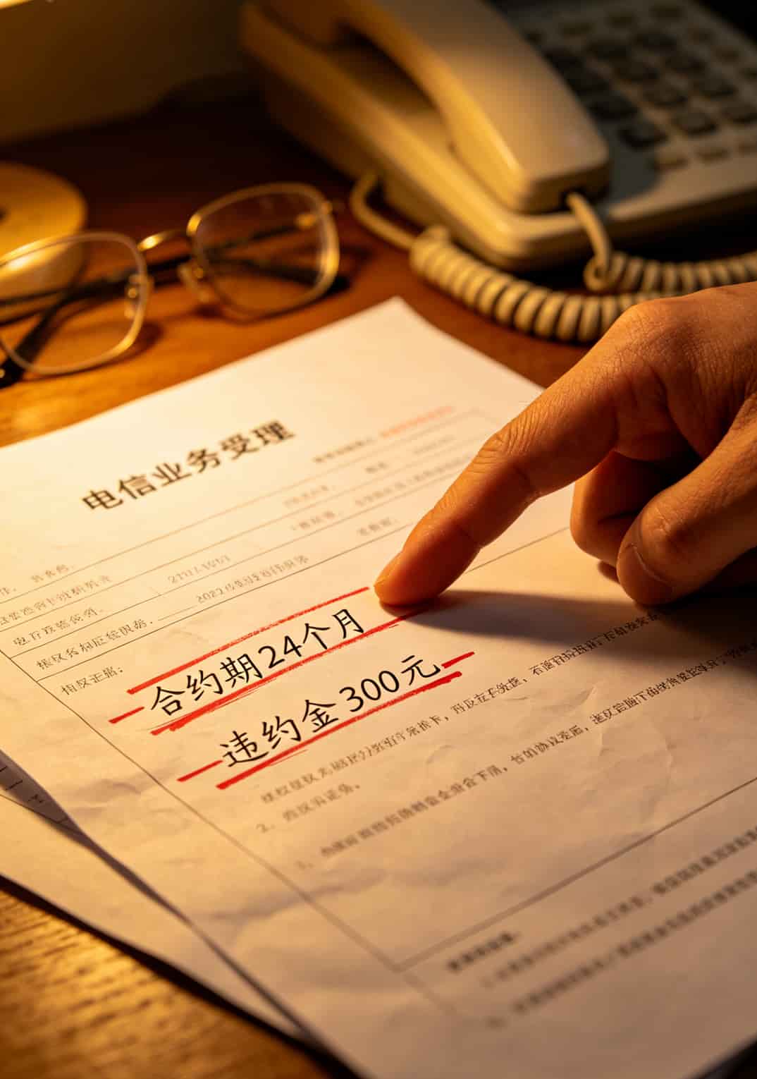 2026超大流量卡办理避坑指南:我换了15张卡才摸清的这些门道 办理流量卡合约期注意项示意图,违约金标注明显