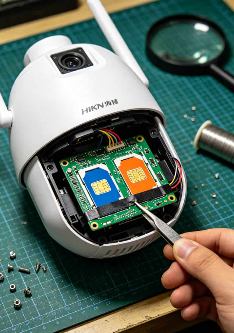 20260508_023753_4g球机流量卡_final 海康双卡槽球机设置界面,显示主卡电信副卡移动