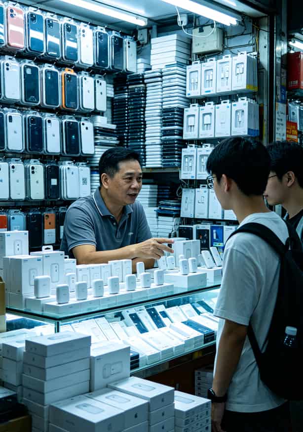 副卡、流量卡哪个坑更深?广州老张亏了800块才搞明白,你听听少走弯路 深圳华强北电子市场档口售卖随身WiFi的场景