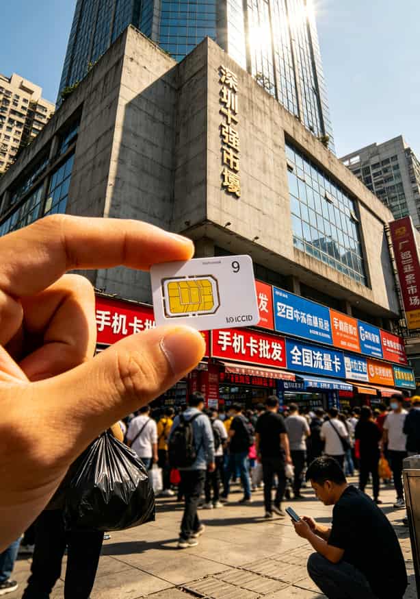 办什么流量卡最划算?踩了7张卡的坑,最后这2张卡让我三年省下500块 深圳华强北赛格大厦外景,手机配件市场