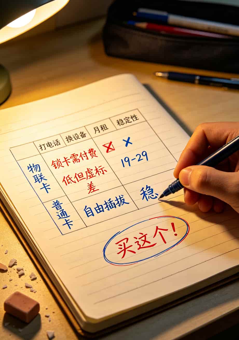 19一个月流量卡是坑还是宝?我花了三年一千多块,终于弄明白了 物联卡与普通电话卡功能对比表格