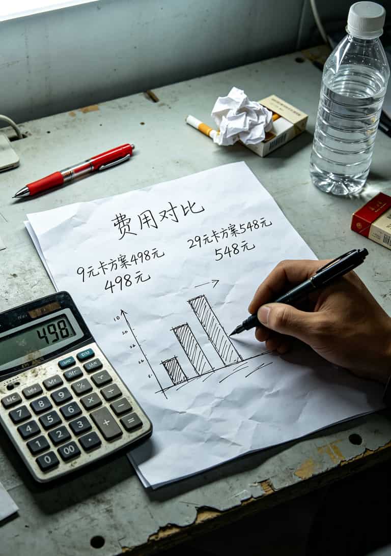9元电信流量卡是真的吗?我买了五张卡实测,说实话你别不信 全年费用对比表格,9元卡498元 vs 29元卡548元