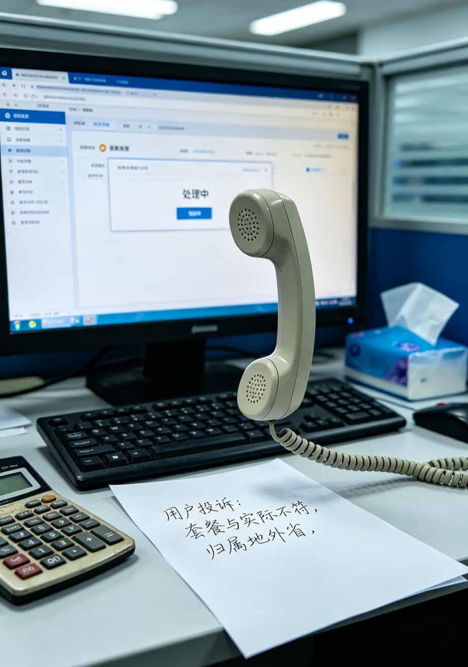 客服工作期间接听用户投诉电话的场景示意图