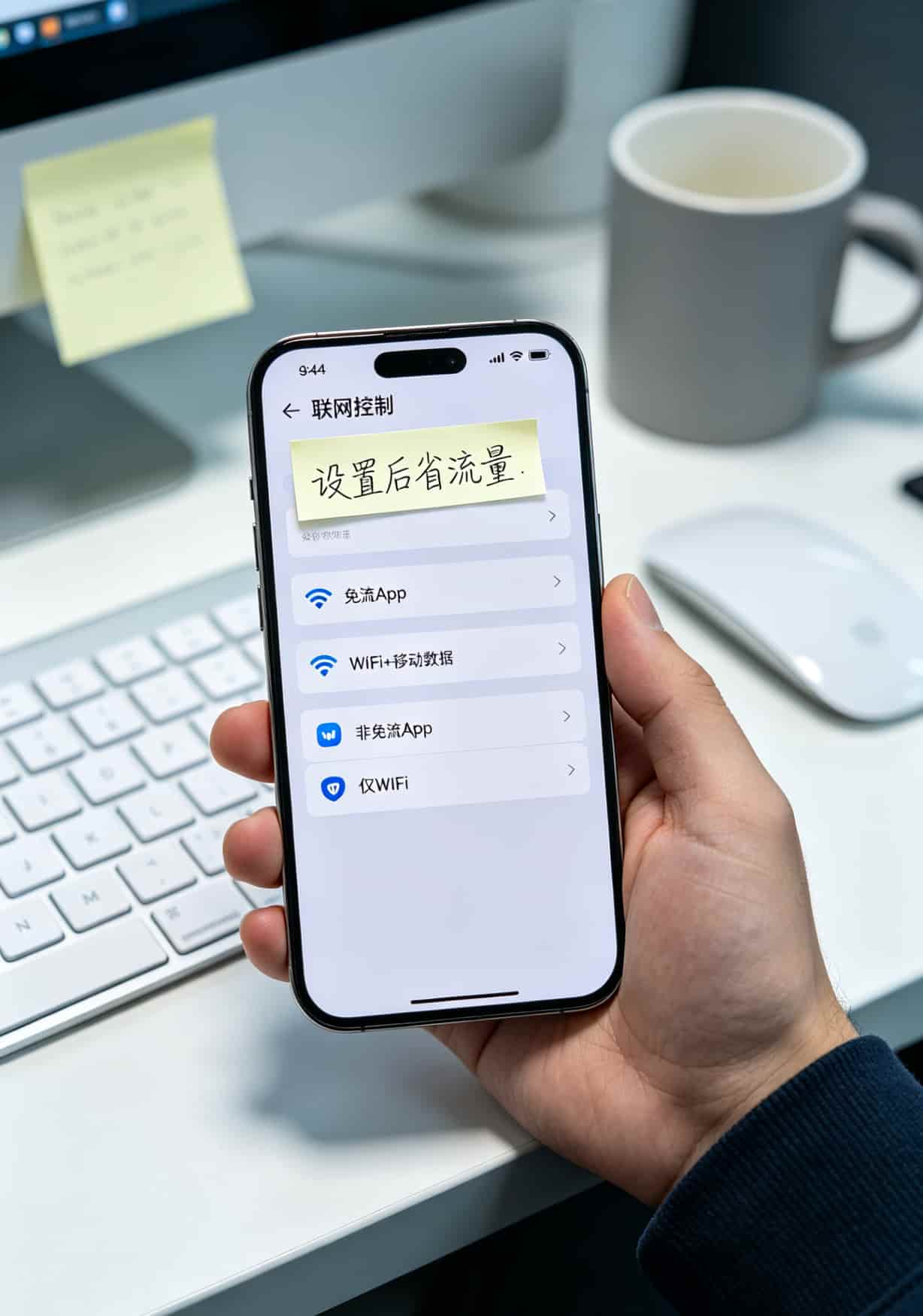 办免流量卡多少钱一张?2026真实避坑指南(老张实测) 手机联网控制设置界面截图
