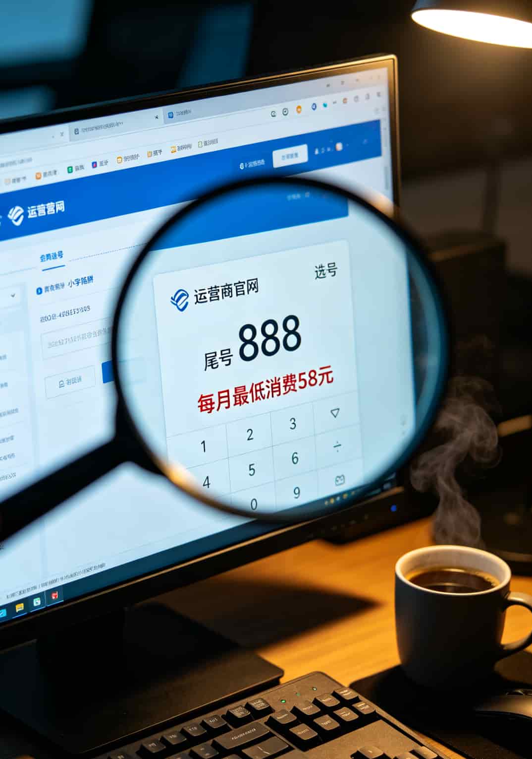 不用流量的卡一个月多少钱?8块!再多一分都是浪费 靓号低消条款小字截图