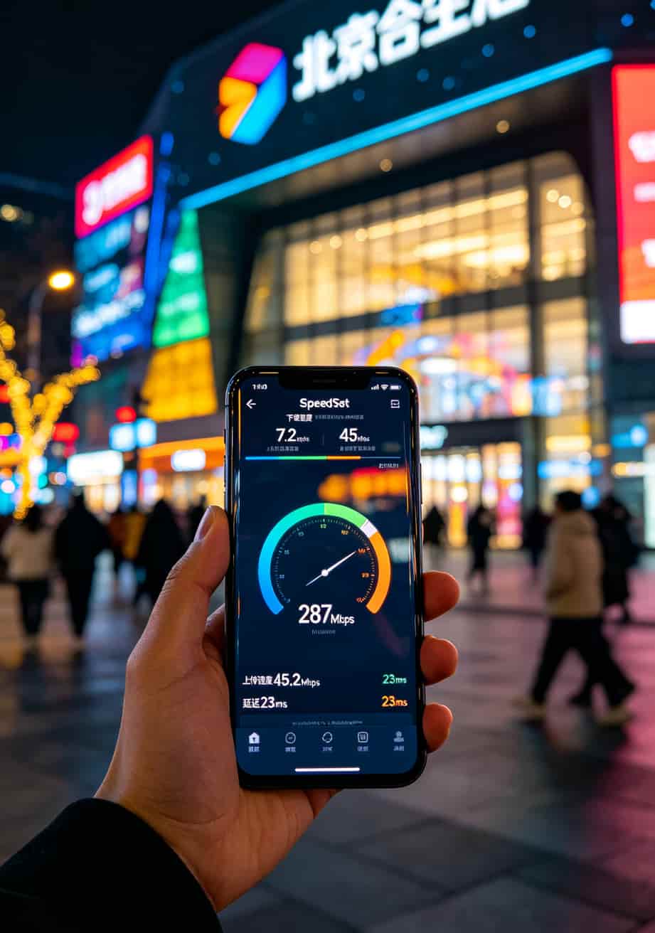speedtest测速截图，显示287Mbps下载速度