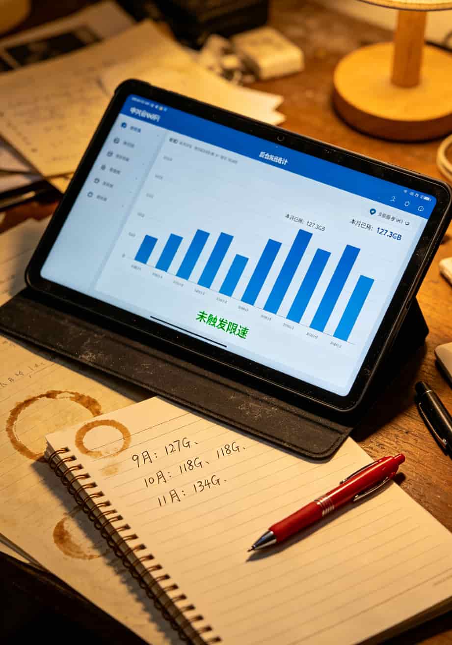 不限流量卡多少钱?我帮人装了七八个中兴随身WiFi,今天全交代了 随身WiFi后台流量统计界面显示月度用量