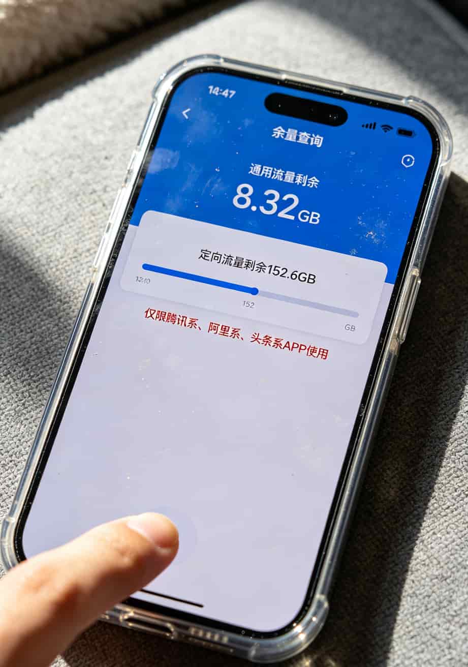 别再花冤枉钱了!先办理联通流量卡套餐,比啥随身WiFi都管用 手机APP流量使用详情页显示定向流量和通用流量剩余不同