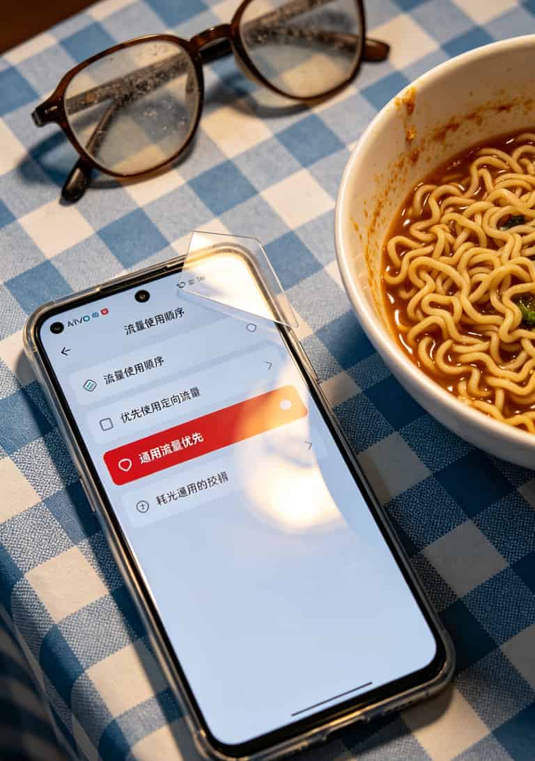 跑了8年移动营业厅才搞懂:办理移动大流量卡费用的秘密,全藏在这几个真实踩坑案例里 移动APP流量使用顺序设置界面