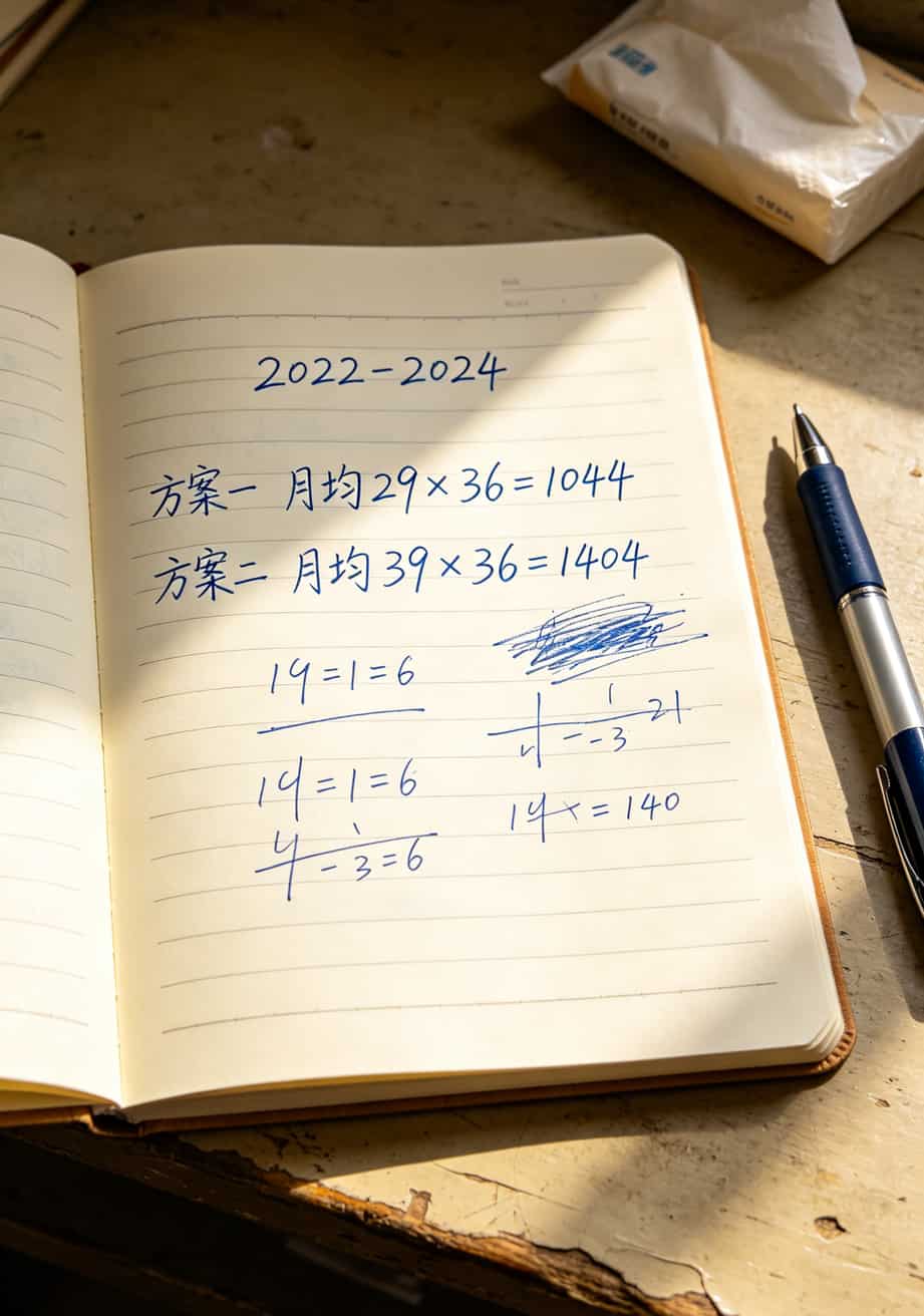 办了十几张卡亏了上千块,我才敢说:2026年流量卡比较划算的套餐长这样 手写的三年话费计算表格,各项费用清晰标注