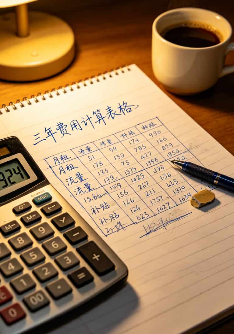 2021年流量卡别乱扔!实测5张老卡,这3种留这2种扔 三年费用计算表格,清晰展示各阶段月租和流量变化