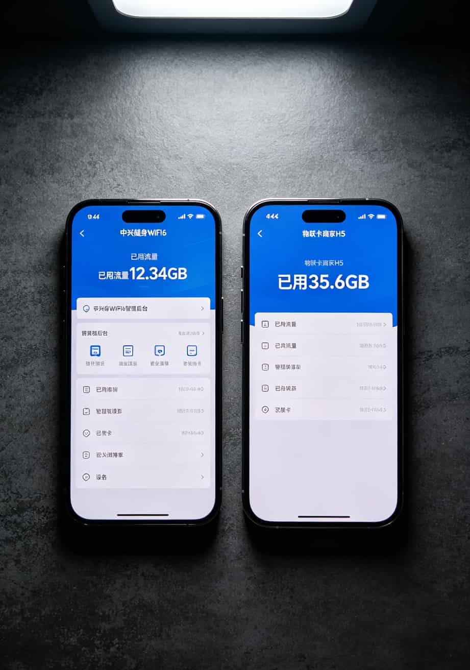 19元流量卡了,千万别先下单!我用中兴随身WiFi6踩坑3个月,省下3000块的土办法全公开 中兴随身WiFi6后台流量统计截图,显示已用12.3GB,与物联卡后台35GB形成对比