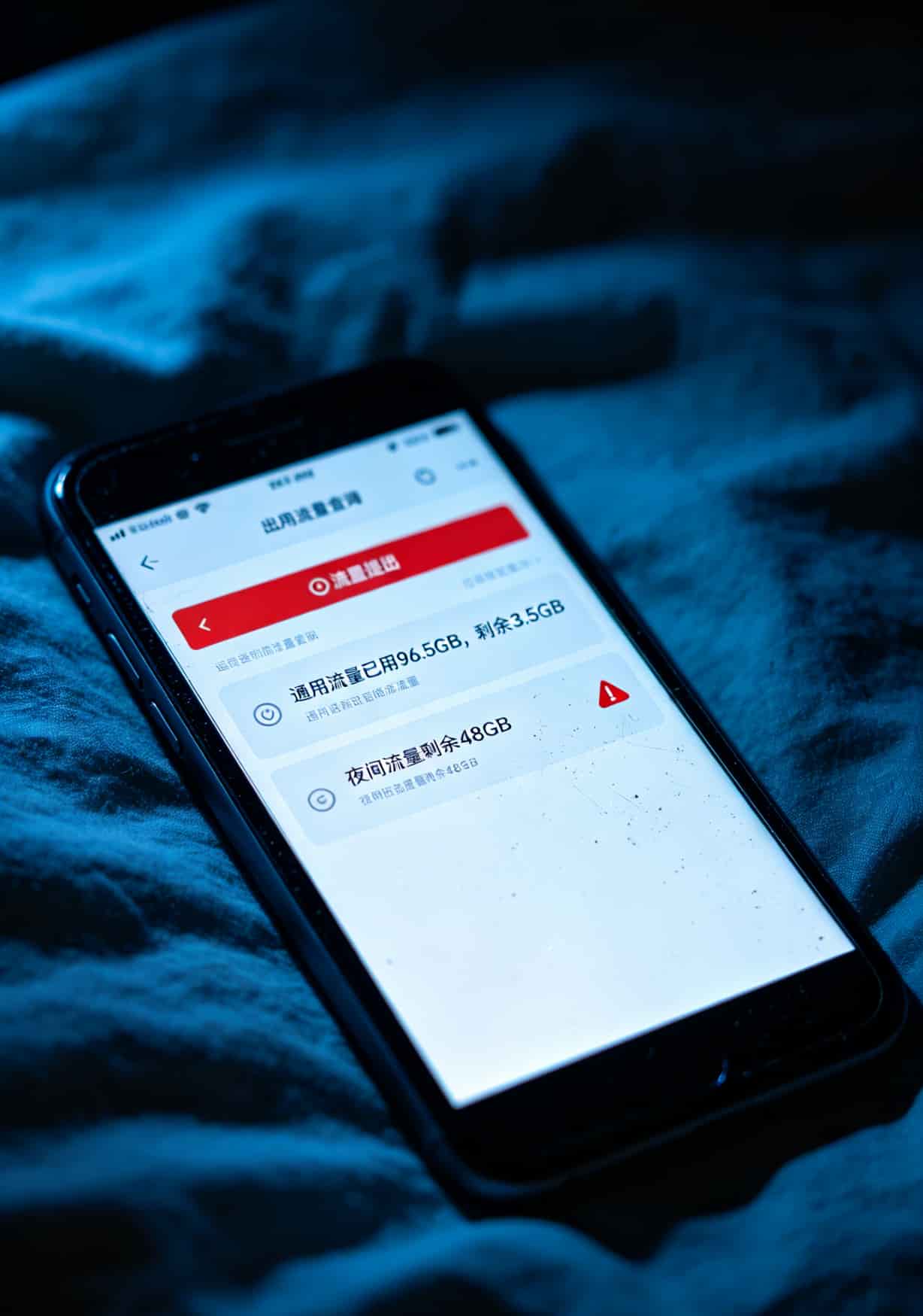 手机截图显示流量使用情况，通用流量已经用了96.5GB