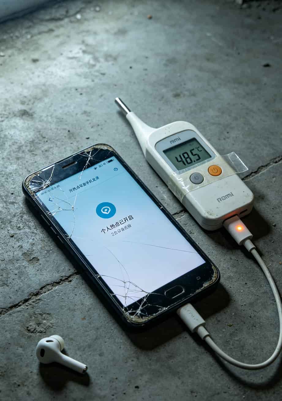 300g超大流量卡移动版实测:8张卡踩坑总结,别再被随身WiFi割韭菜了 旧手机开热点续航和发热测试对比图