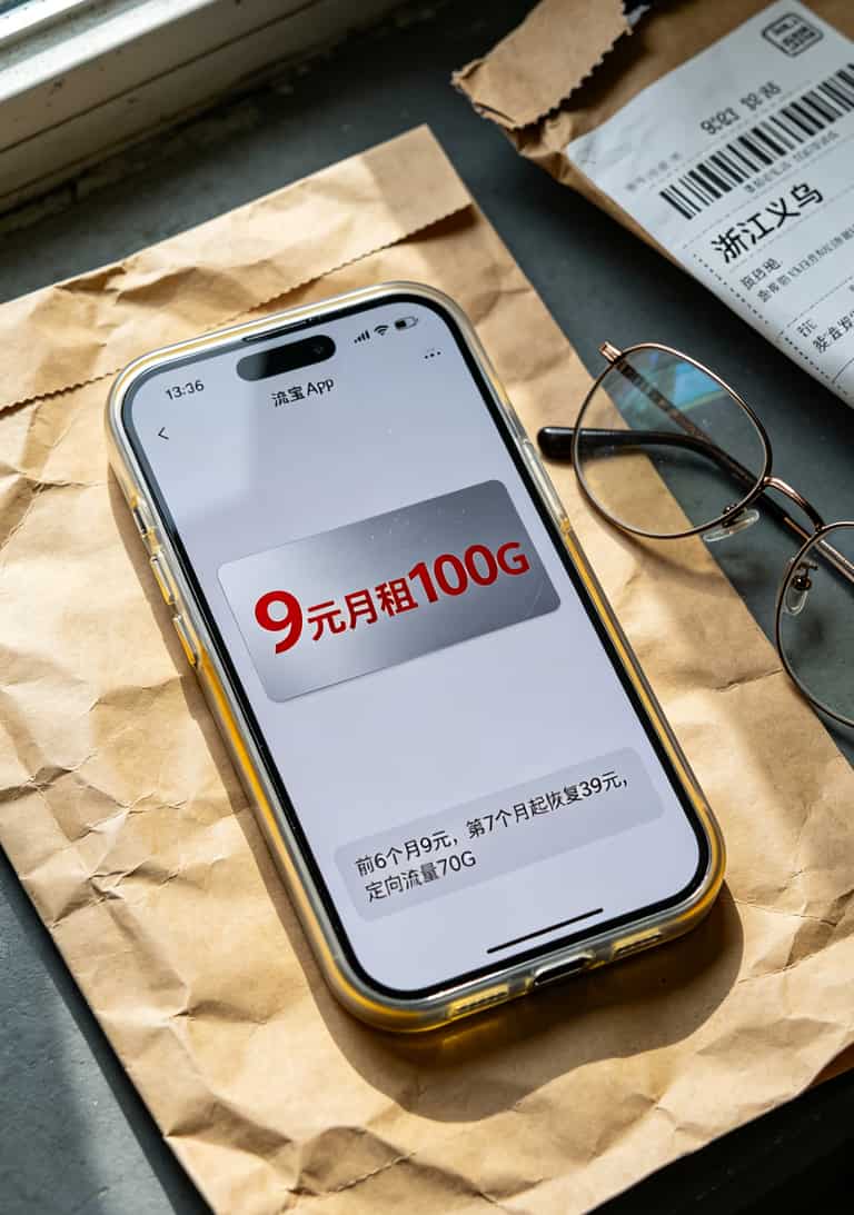给孩子办流量卡,19元还是39元划算?我跑了仨城市,两年账算完发现省了554块 淘宝流量卡商品详情页的小字条款截图,字体极小难以辨认