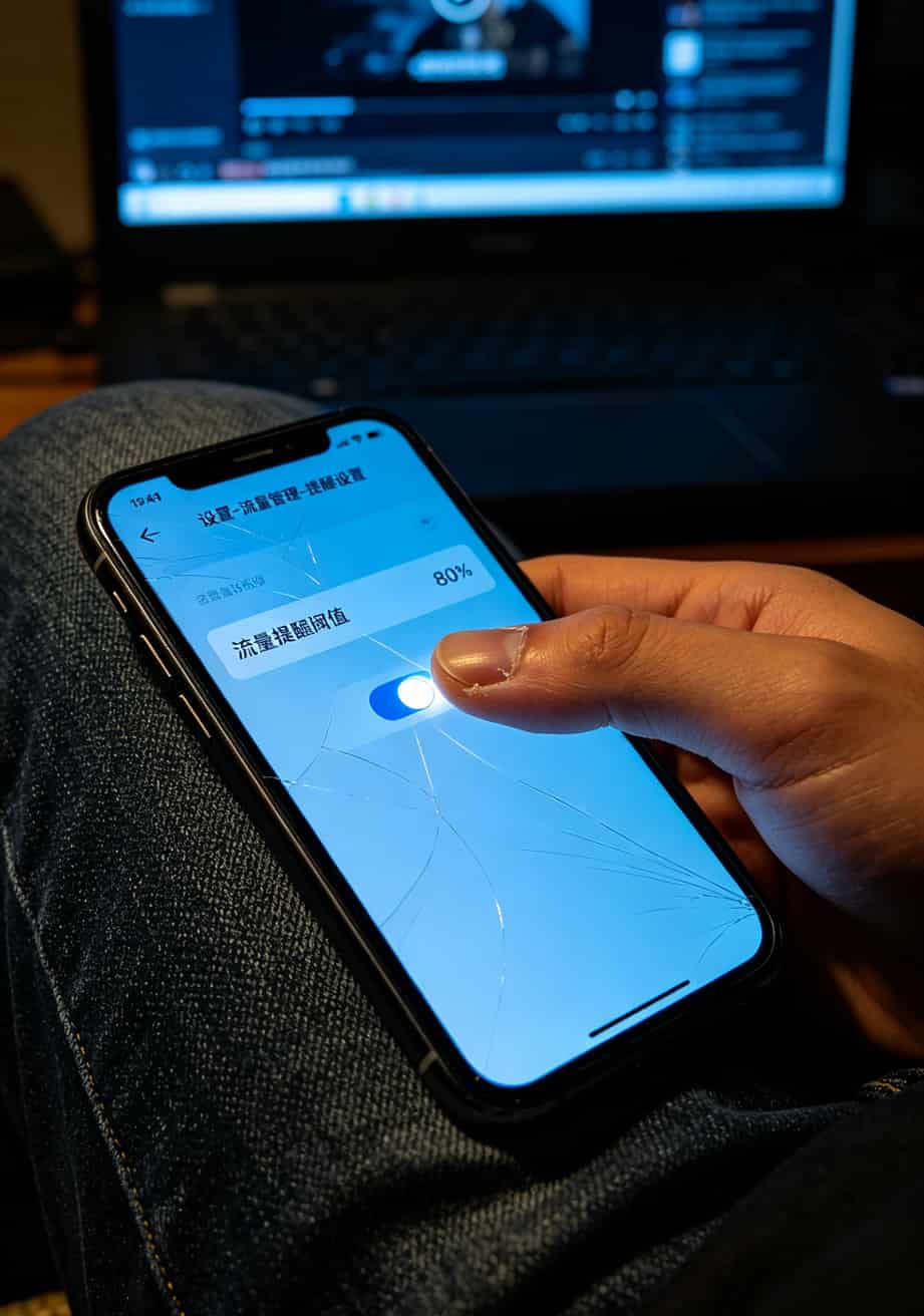 手机设置流量提醒的界面截图
