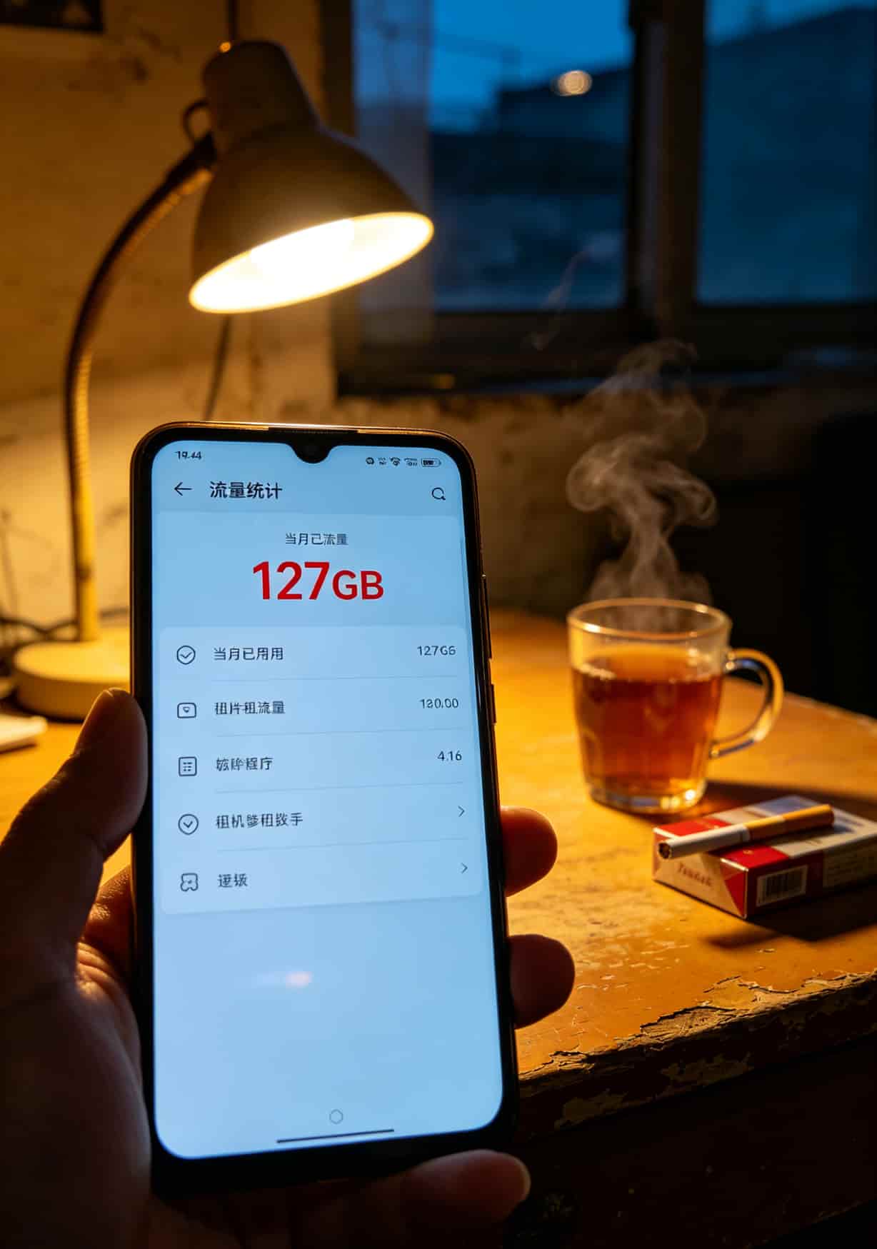 19块套餐流量卡,我买了五张全废了!你千万别再踩这些坑 手机设置里流量统计的截图,显示当月已用127GB