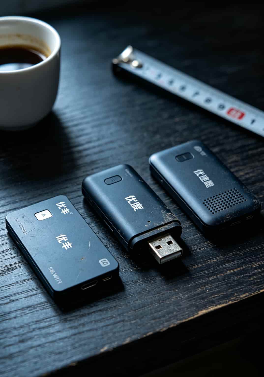 便宜的流量卡什么套路?亲身换了3台随身WiFi后,我劝你别贪那9块9 三款随身WiFi并排对比,设备大小差不多,但内部做工差异明显